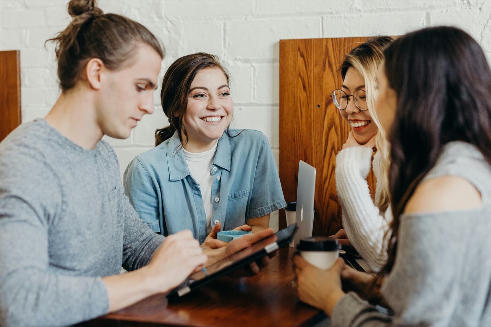Students collaborating in a club meeting